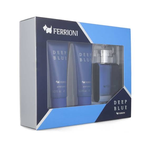 FERRIONI SET DEEP BLUE FOR HIM 3 PZAS Perfumeria La Quinta