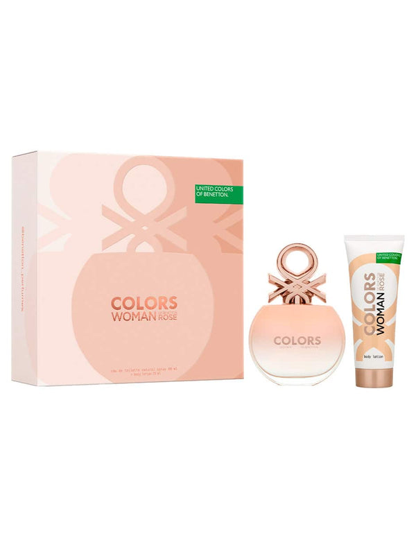 BENETTON SET COLORS ROSE FOR WOMAN EDT 2 PZAS