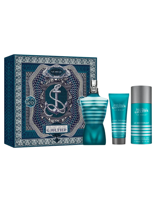 JEAN PAUL GAULTIER SET LE MALE POUR HOMME EDT 3 PZAS