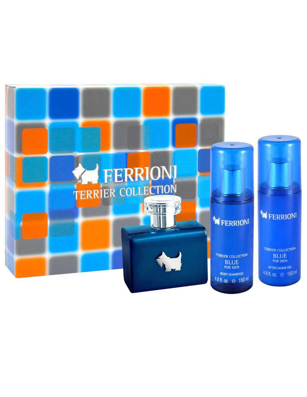 FERRIONI SET BLUE TERRIER FOR HIM 3 PZAS