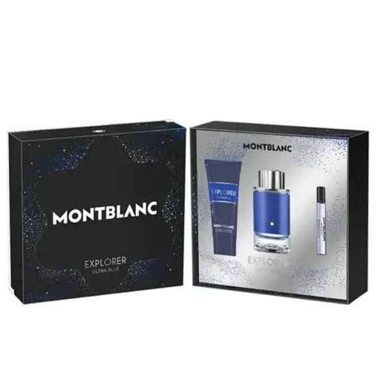 MONT BLANC SET EXPLORER ULTRA BLUE POUR HOMME EDP 3PZAS