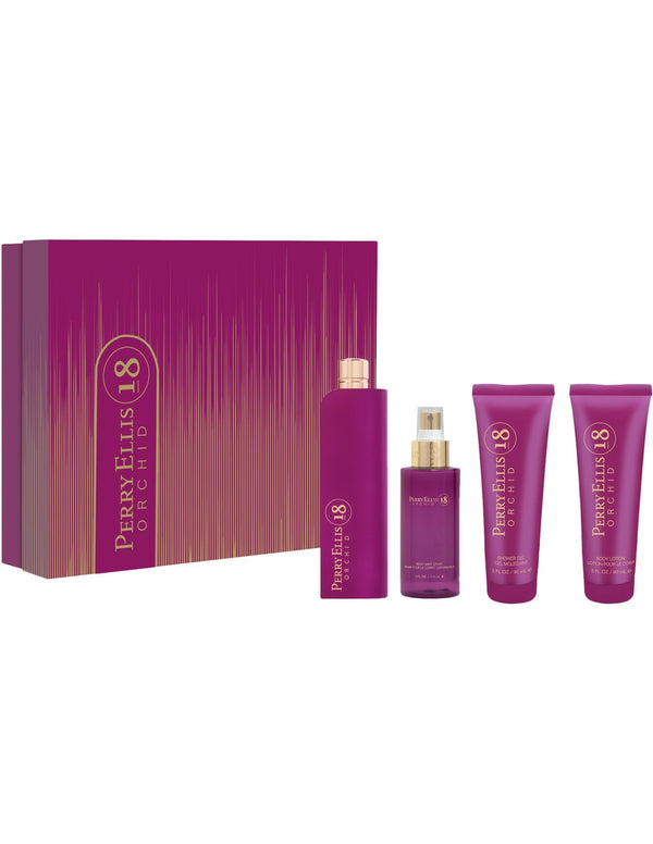 PERRY ELLIS SET PERRY ELLIS 18 ORCHID FOR WOMAN 4 PZAS