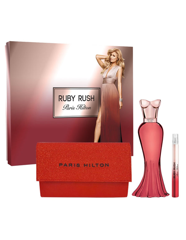 PARIS HILTON SET RUBY RUSH FOR WOMEN EDP 3 PZAS