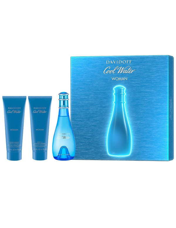 DAVIDOFF SET COOL WATER FOR WOMAN 3 PZAS