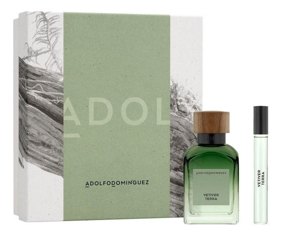 ADOLFO DOMINGUEZ SET VETIVER TERRA HOMBRE EDT 2 PZAS